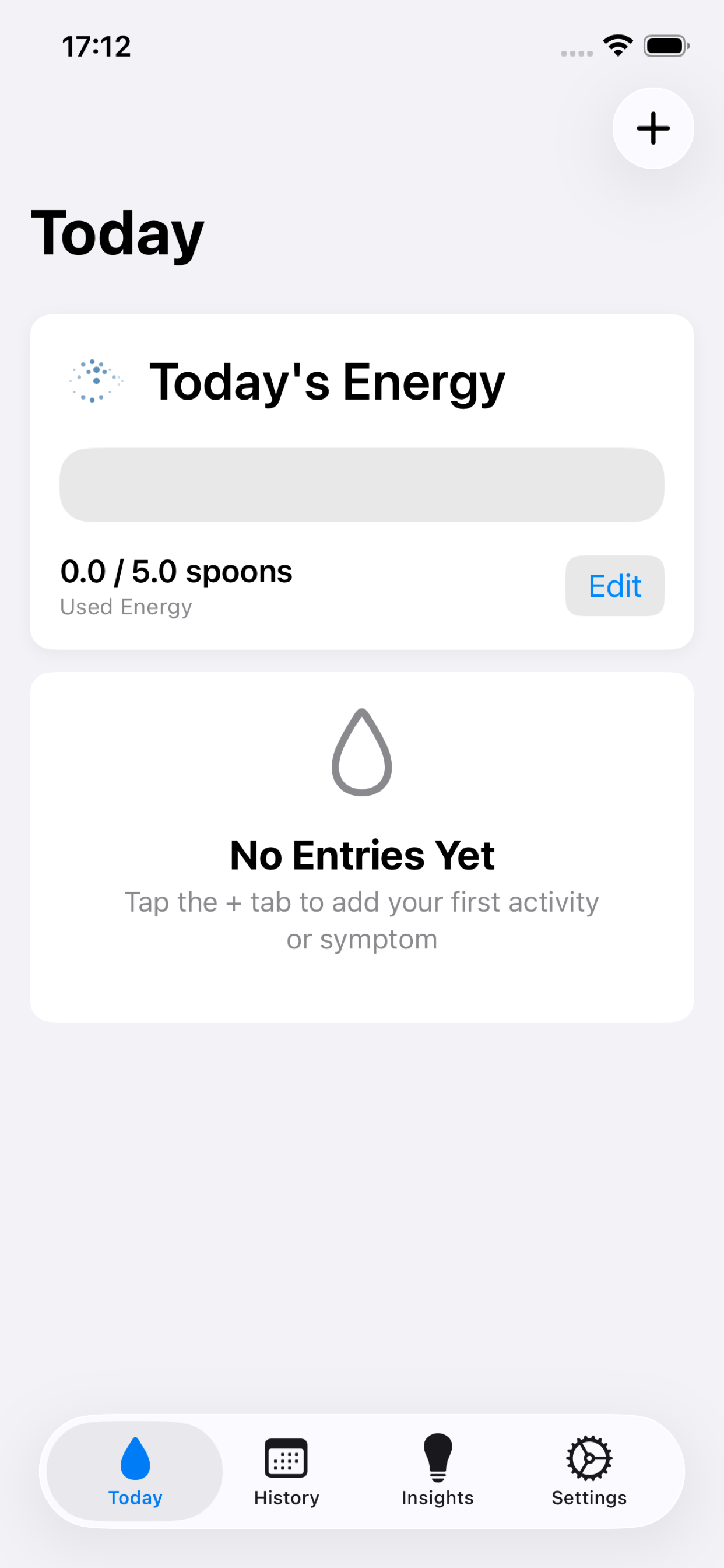 SpoonPace Today Screen